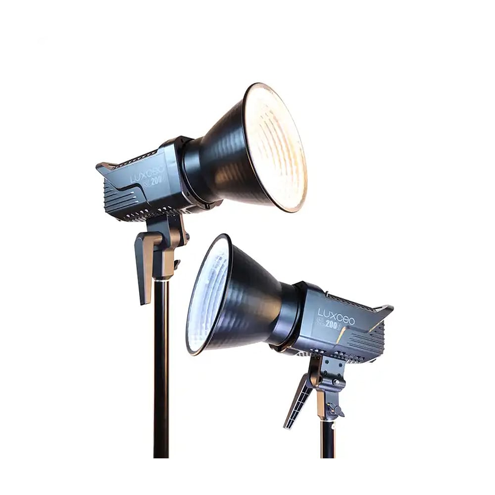 Luxceo SL200D LED Bi-Colour Video Light – 200W Bowens-mount light with adjustable color temperature (2700K–6500K) and app control for professional studio and video lighting.