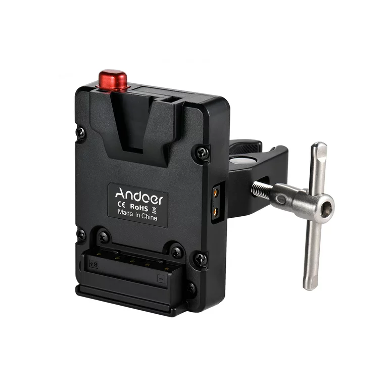 Luxceo SL200D V-mount battery clamp cable for secure power connection.