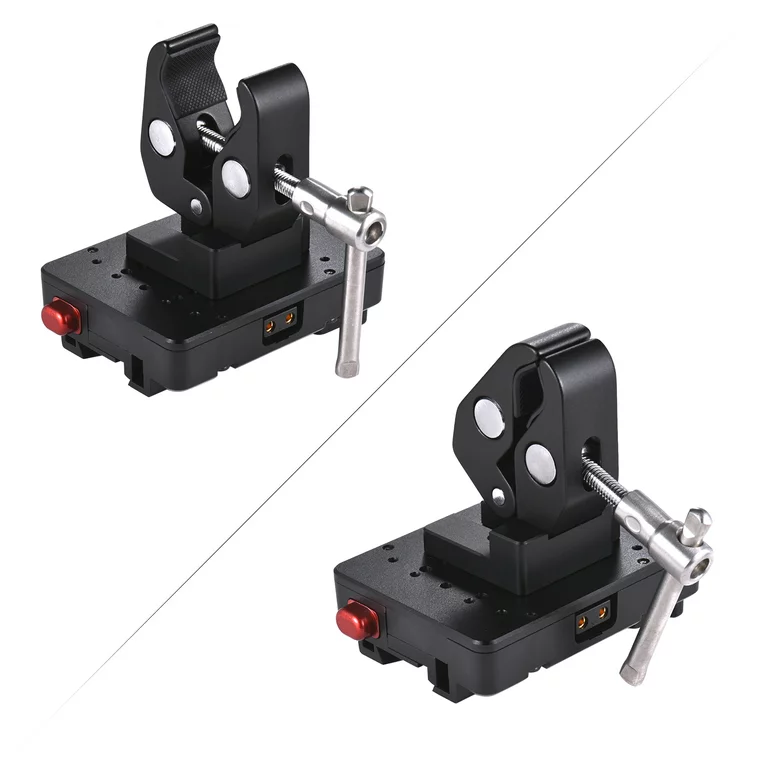 Luxceo SL200D V-mount battery clamp cable for secure power connection.