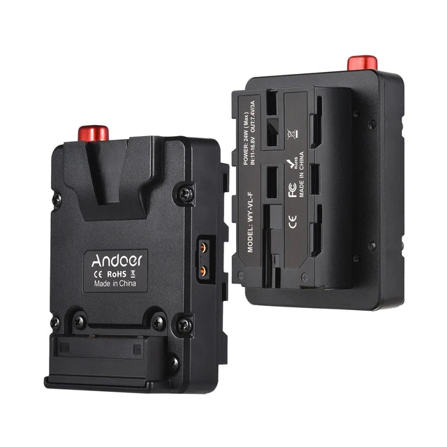 Luxceo SL200D V-mount battery clamp cable for secure power connection.