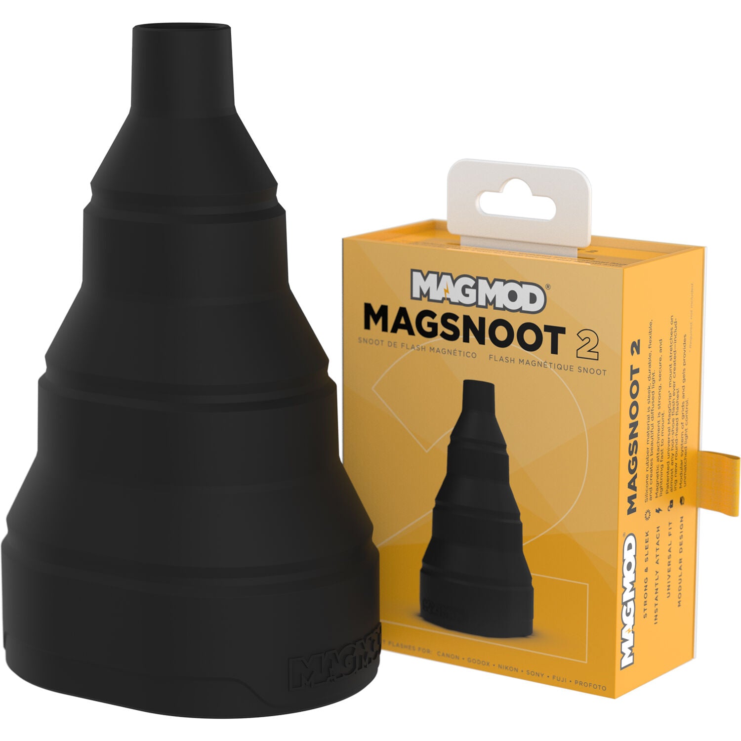 MagMod MagSnoot 2 funnelling light for portrait photography with magnetic attachment.