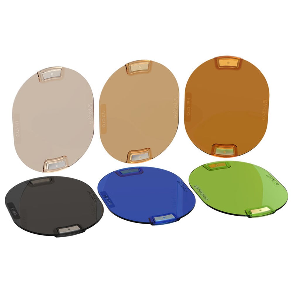 MagMod Pro Correction Gels – set of six rigid polycarbonate gels in 1/4 CTO, 1/2 CTO, Full CTO, 1/2 Plus Green, 1/2 CTB, and ND8; stackable with embedded magnets for quick attachment to MagGrip 2 adapter.