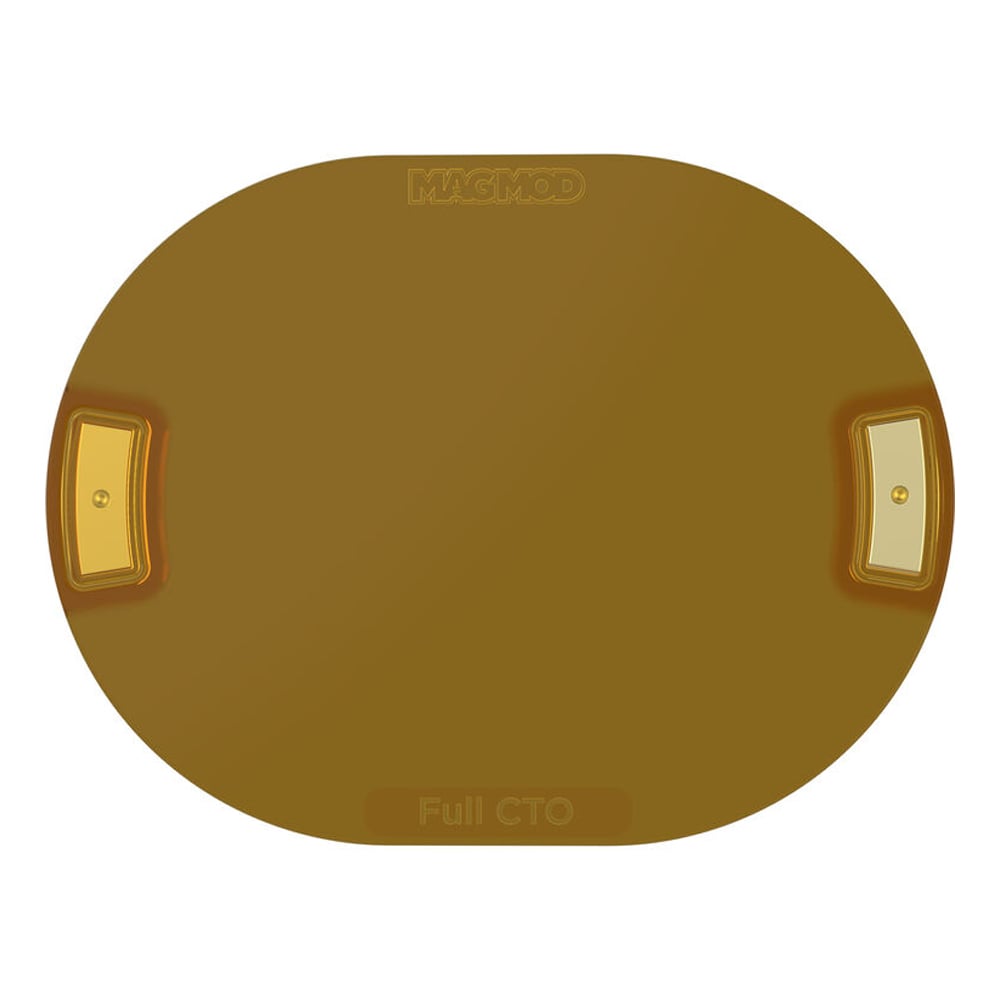 MagMod Pro Correction Gels – set of six rigid polycarbonate gels in 1/4 CTO, 1/2 CTO, Full CTO, 1/2 Plus Green, 1/2 CTB, and ND8; stackable with embedded magnets for quick attachment to MagGrip 2 adapter.