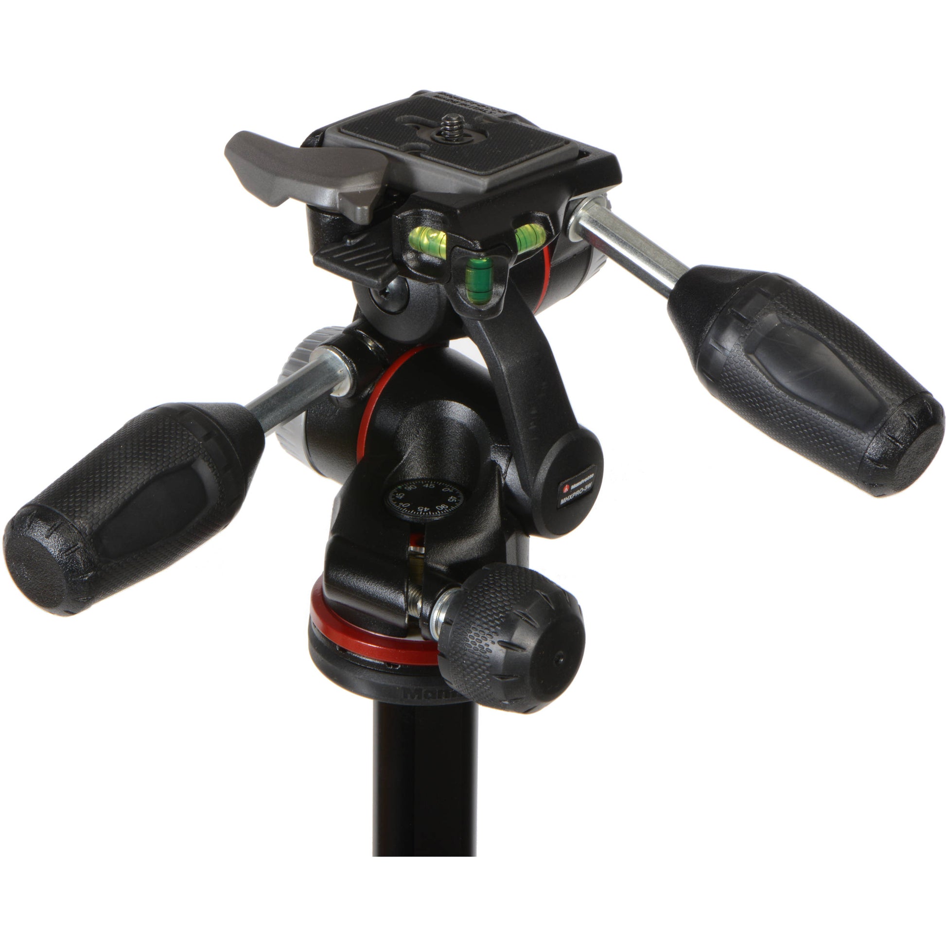 Manfrotto 190XPRO3 tripod with 90° column and quick-lock legs.