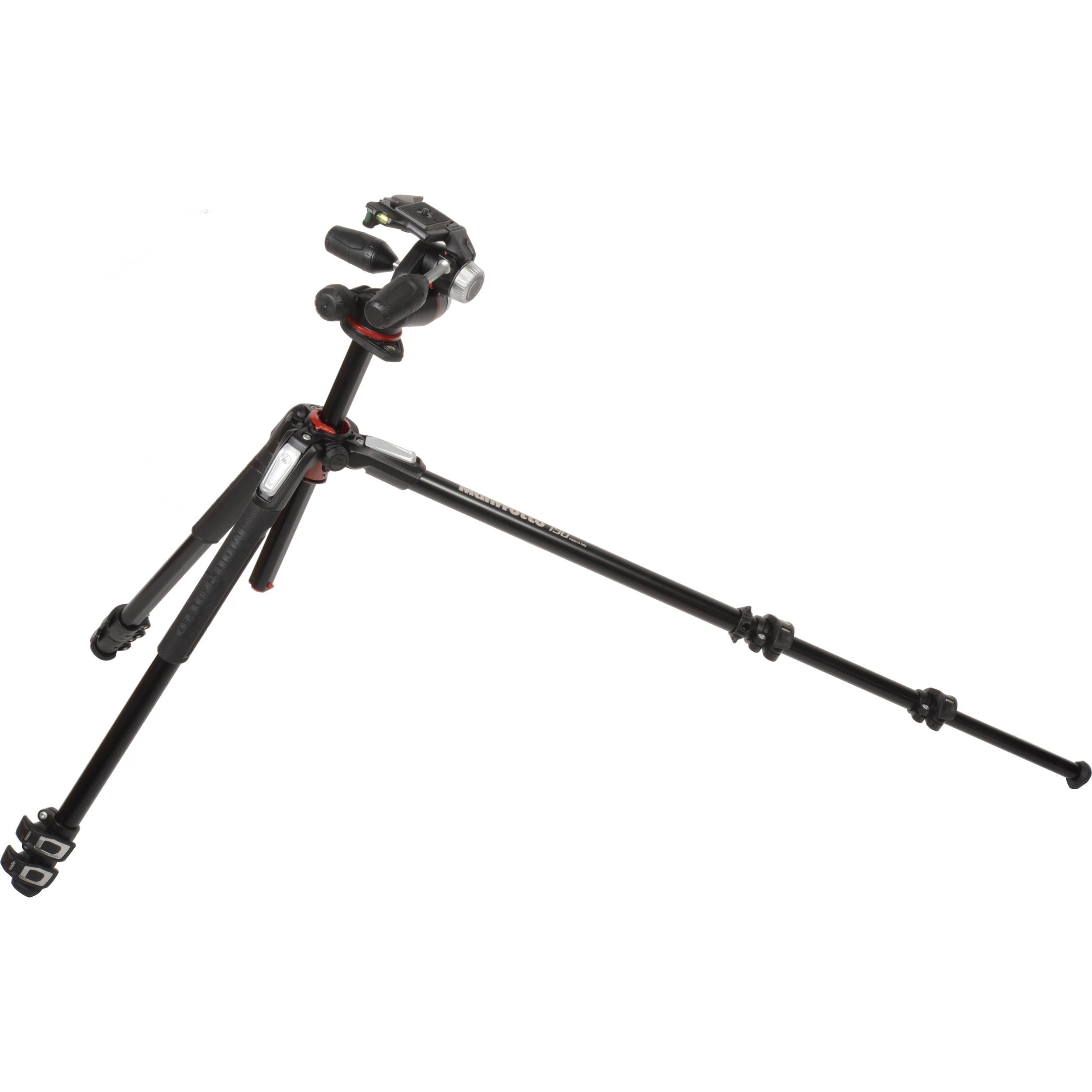 Manfrotto 190XPRO3 tripod with 90° column and quick-lock legs.