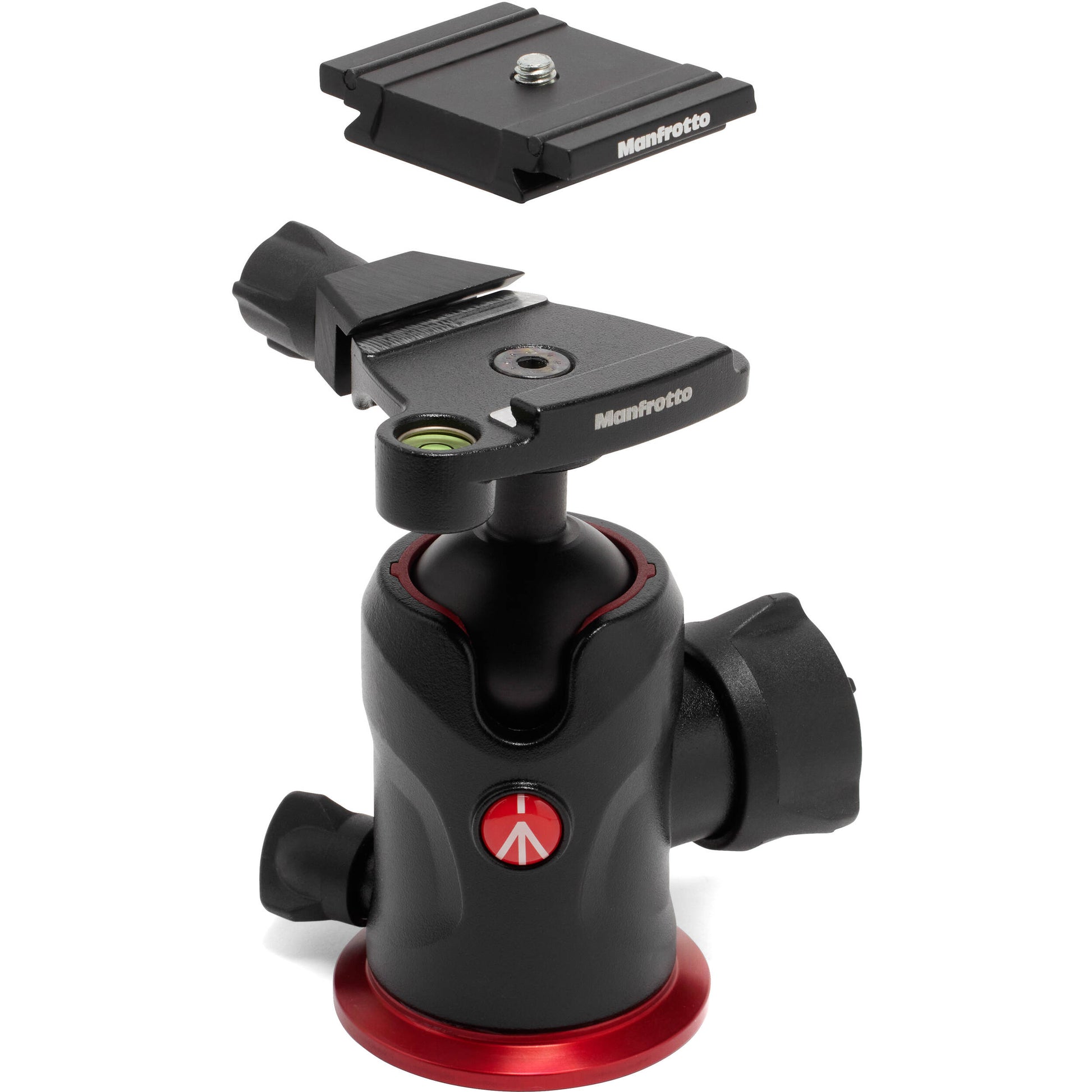 Manfrotto 190X AS aluminium tripod with 496 centre ball head for mirrorless cameras in black.