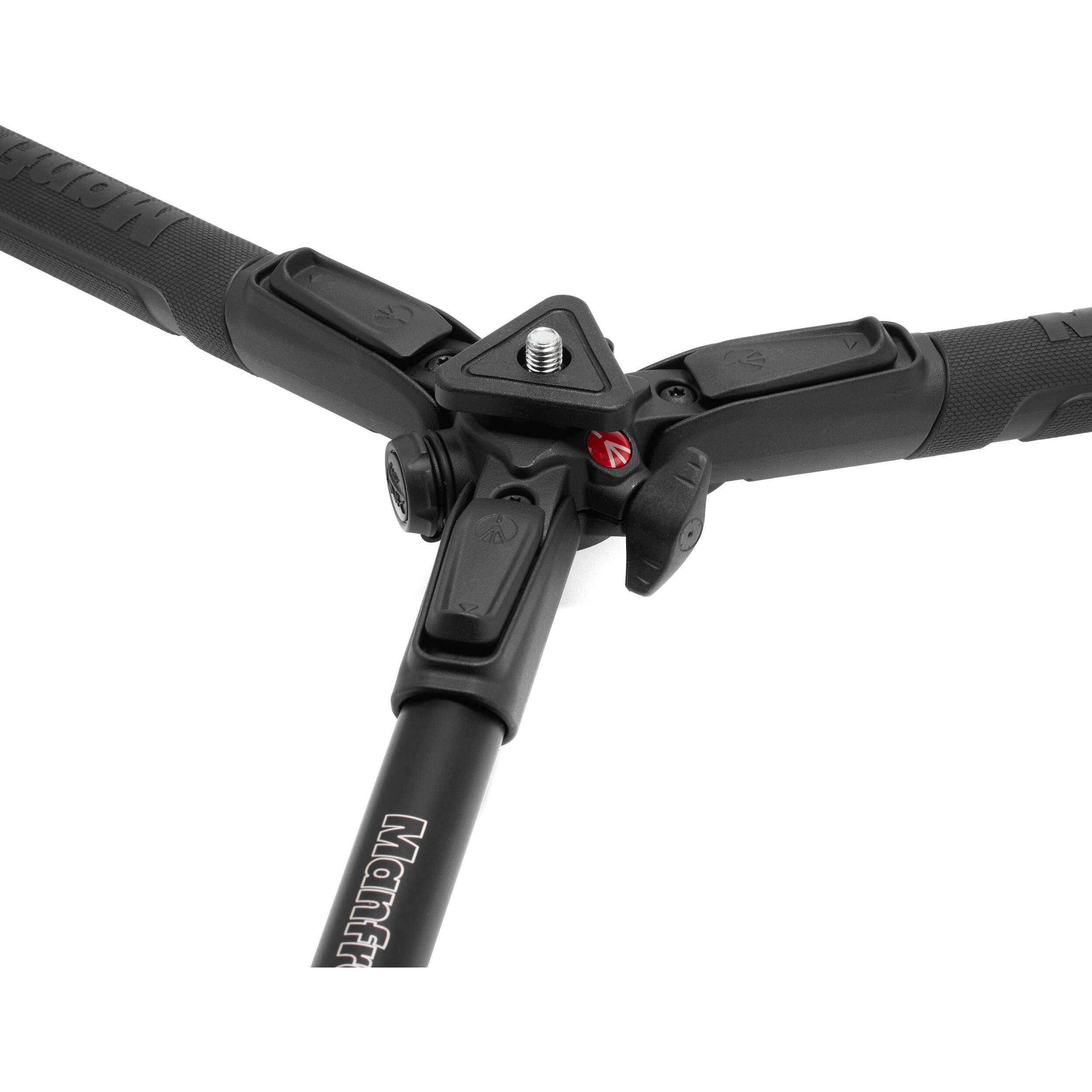 Manfrotto 190X AS aluminium tripod with 496 centre ball head for mirrorless cameras in black.