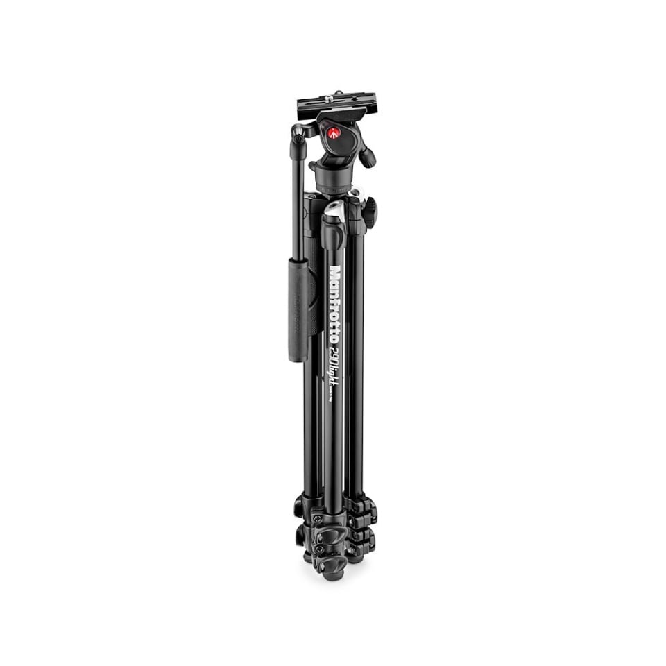 The Manfrotto aluminium tripod with fluid head is a compact, durable tripod that delivers smooth pan and tilt.