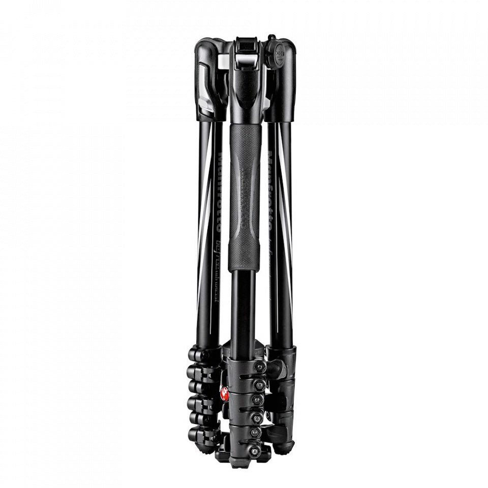 Manfrotto Befree Advanced lever aluminium tripod with ball head set up outdoors.