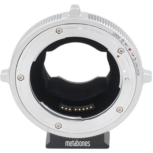 Metabones Canon EF to Sony E-Mount T CINE Smart Adapter for seamless lens-camera compatibility with aperture control and IS.