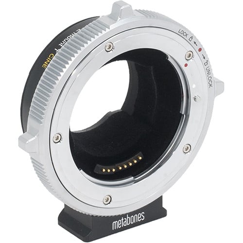 Metabones Canon EF to Sony E-Mount T CINE Smart Adapter for seamless lens-camera compatibility with aperture control and IS.