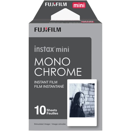 This Fuji Instax Mini Monochrome Film (10 Pack) allows you to be more creative with your Fujifilm Instax Instant Camera and explore life in black and white.