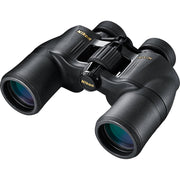 Nikon 10x42 Aculon A211 binoculars with aspheric lenses, eco-glass, BAK4 Porro prisms, multi-coated optics, and wide 60° field of view.