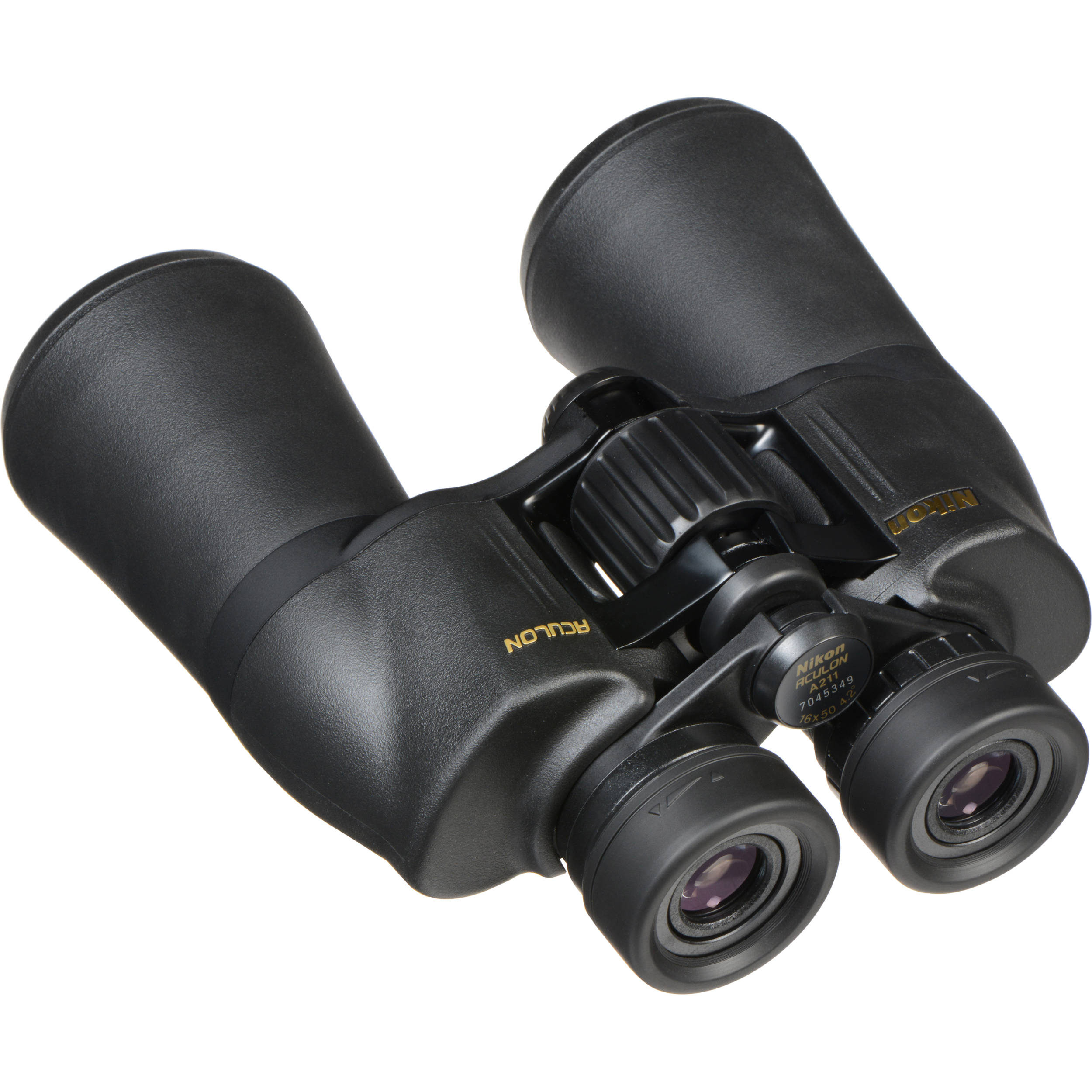 Nikon Aculon A211 16x50 binoculars with clear vision and durable rubber coating.