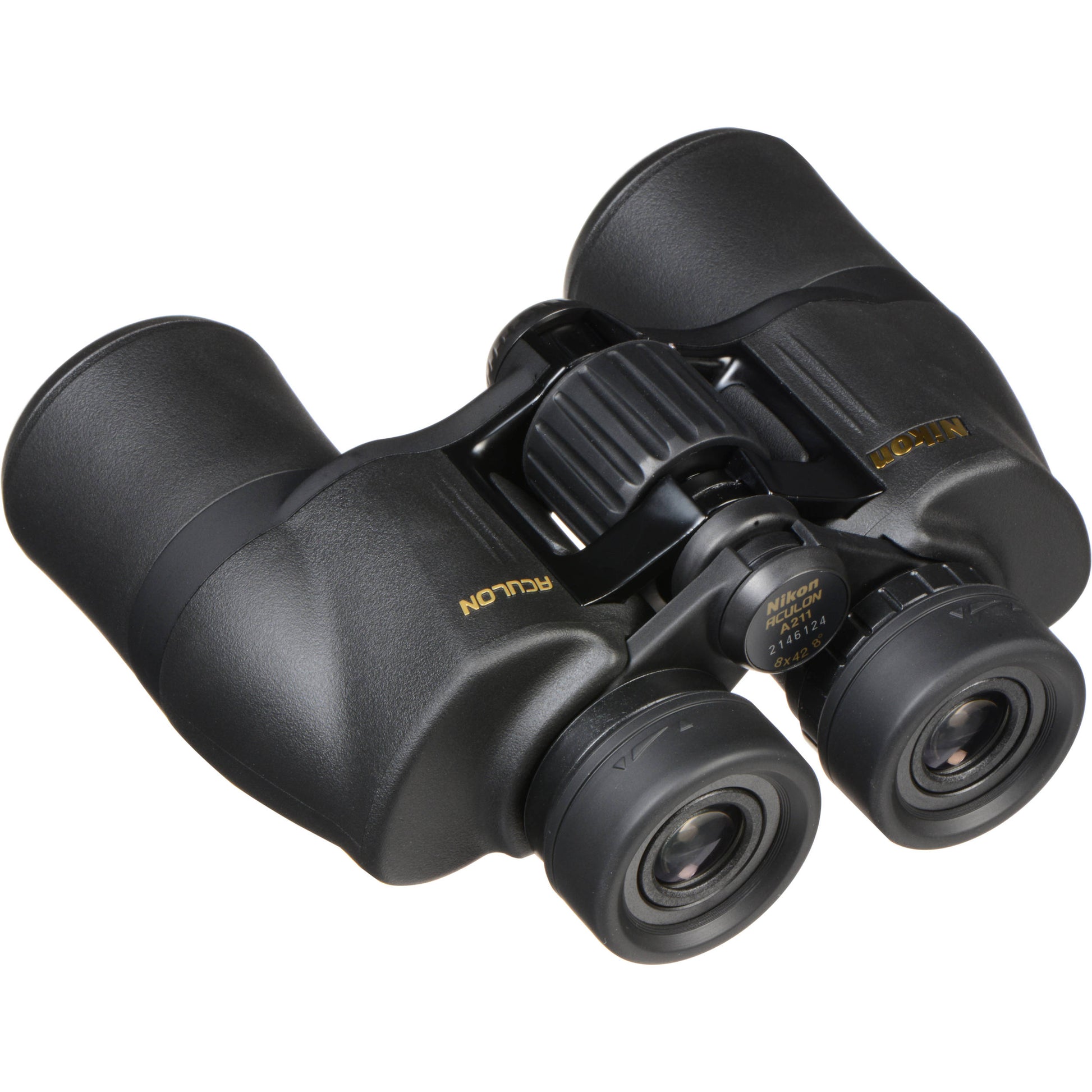 Nikon Aculon A211 8x42 binoculars with clear, bright view and durable rubber grip.