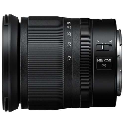 Nikon camera lens on a white background