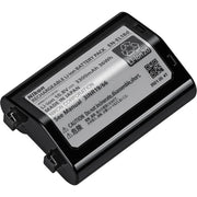 Nikon EN‑EL18d rechargeable lithium-ion camera battery in black with Nikon logo, compact rectangular form factor and electrical contacts on one end.