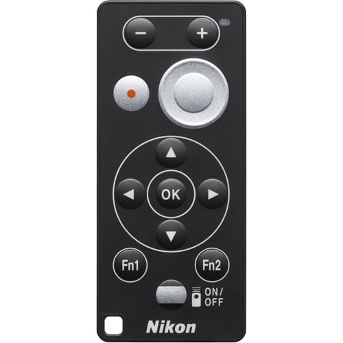 Nikon ML-L7 Bluetooth remote control for Nikon P1000, enables wireless shutter release, zoom, and video recording functions.