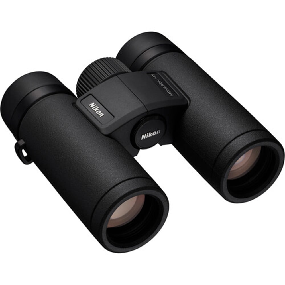 Compact Nikon Monarch M7 10x30 Binoculars with ED glass and waterproof design for bright, detailed outdoor viewing.