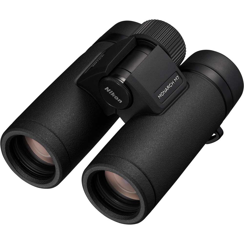 Lightweight Nikon Monarch M7 8x30 Binoculars featuring ED glass and multilayer coatings for vivid, high-resolution views.