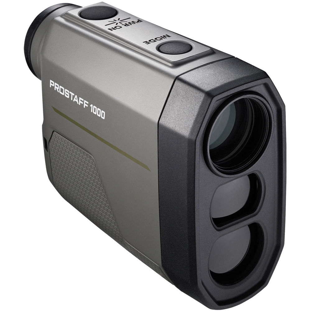 Nikon Prostaff 1000 6x20 rangefinder with 5–910m range, 6x monocular optics, target priority modes, and rugged, rainproof design.