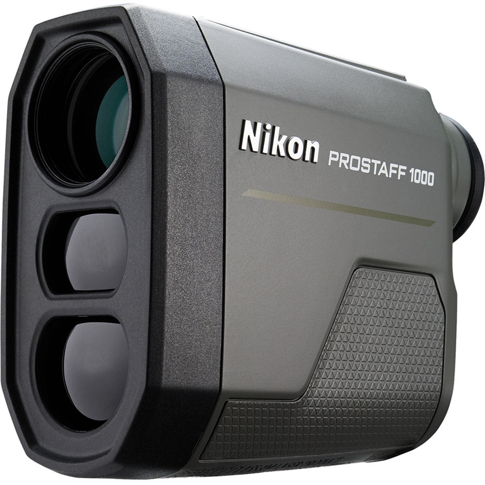 Nikon Prostaff 1000 6x20 rangefinder with 5–910m range, 6x monocular optics, target priority modes, and rugged, rainproof design.