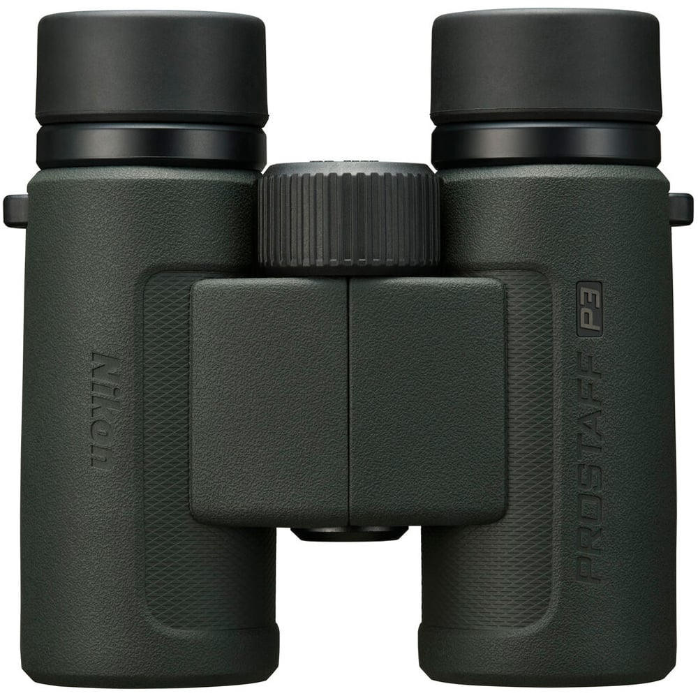 Compact Nikon 10x30 binoculars featuring eco-glass lenses, silver-coated prisms, and 105m field of view