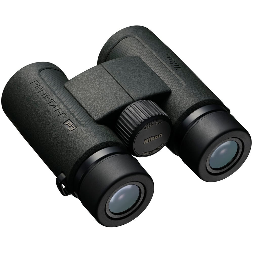 Nikon PROSTAFF P3 8x30 compact binoculars with multicoated optics and fog-proof design.