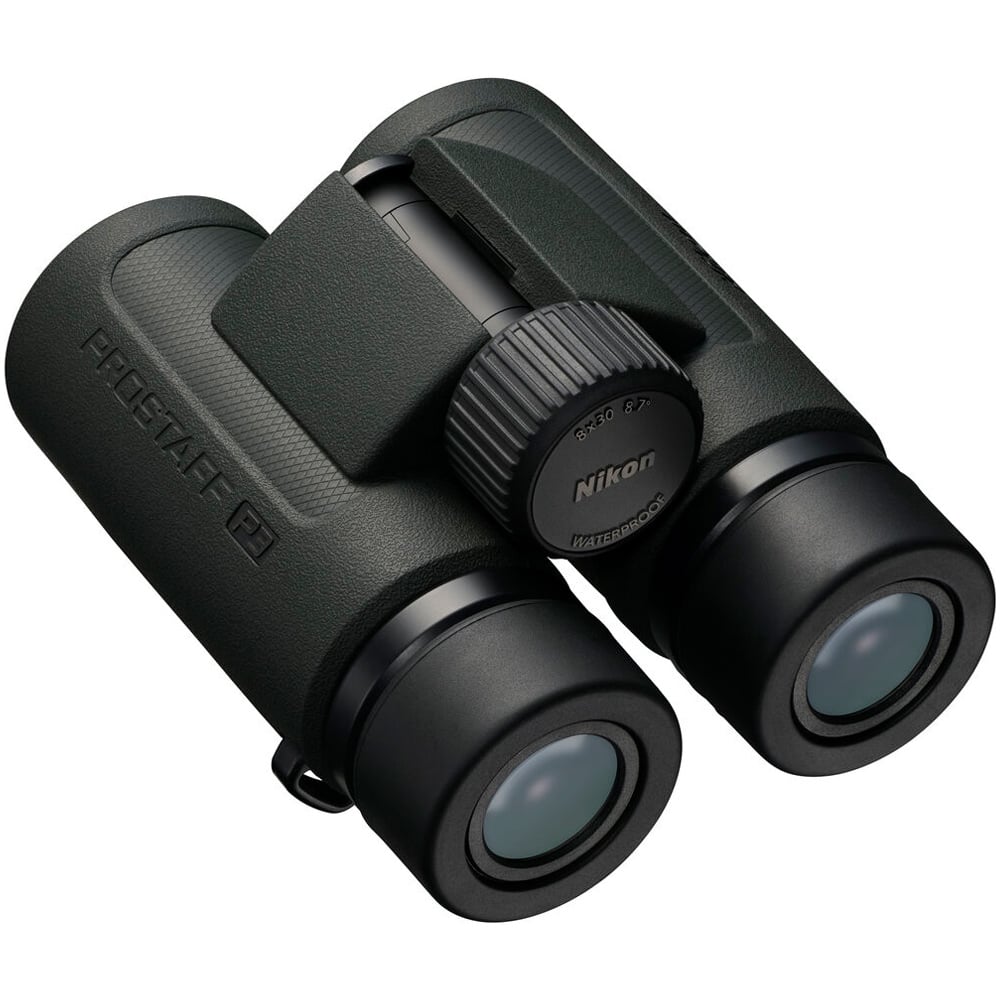 Nikon PROSTAFF P3 8x30 compact binoculars with multicoated optics and fog-proof design.