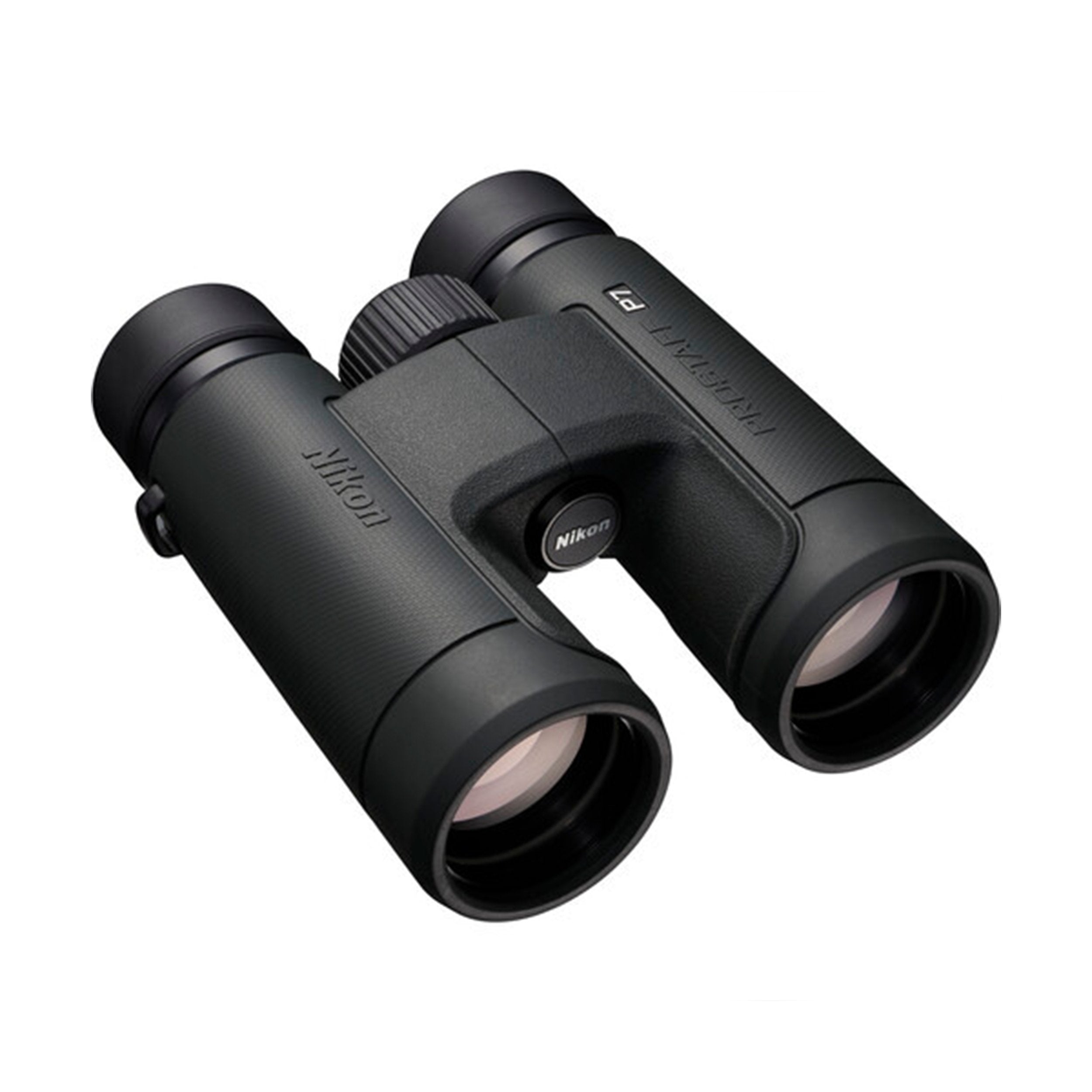 Nikon Prostaff P7 8x binoculars with bright, clear views, waterproof design, and large focusing knob.