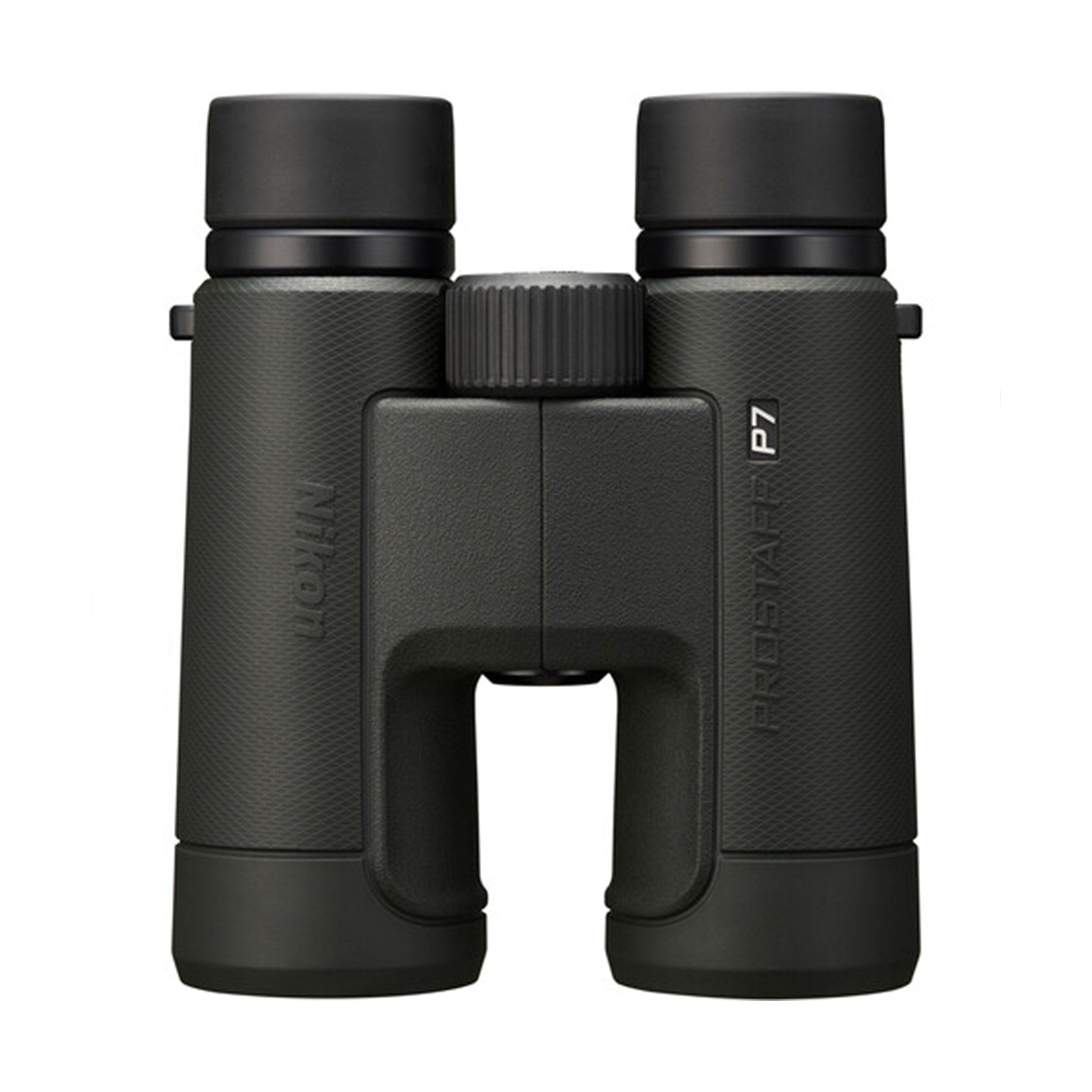 Nikon Prostaff P7 8x binoculars with bright, clear views, waterproof design, and large focusing knob.