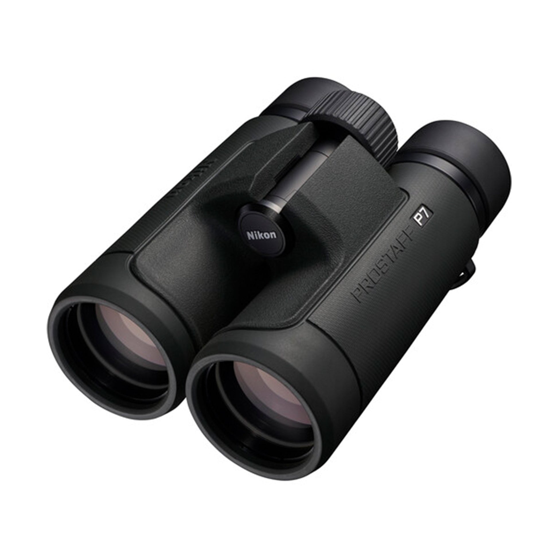 Nikon Prostaff P7 8x binoculars with bright, clear views, waterproof design, and large focusing knob.