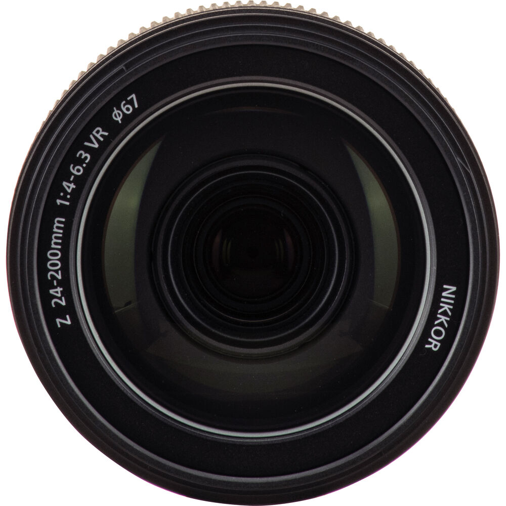Straight view of lens front, Nikon Z 24-200mm