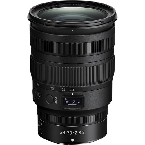 Nikon Z 24-70mm f/2.8 S standard zoom lens – bright, versatile, and sharp throughout the range for professional Z-series shooters.