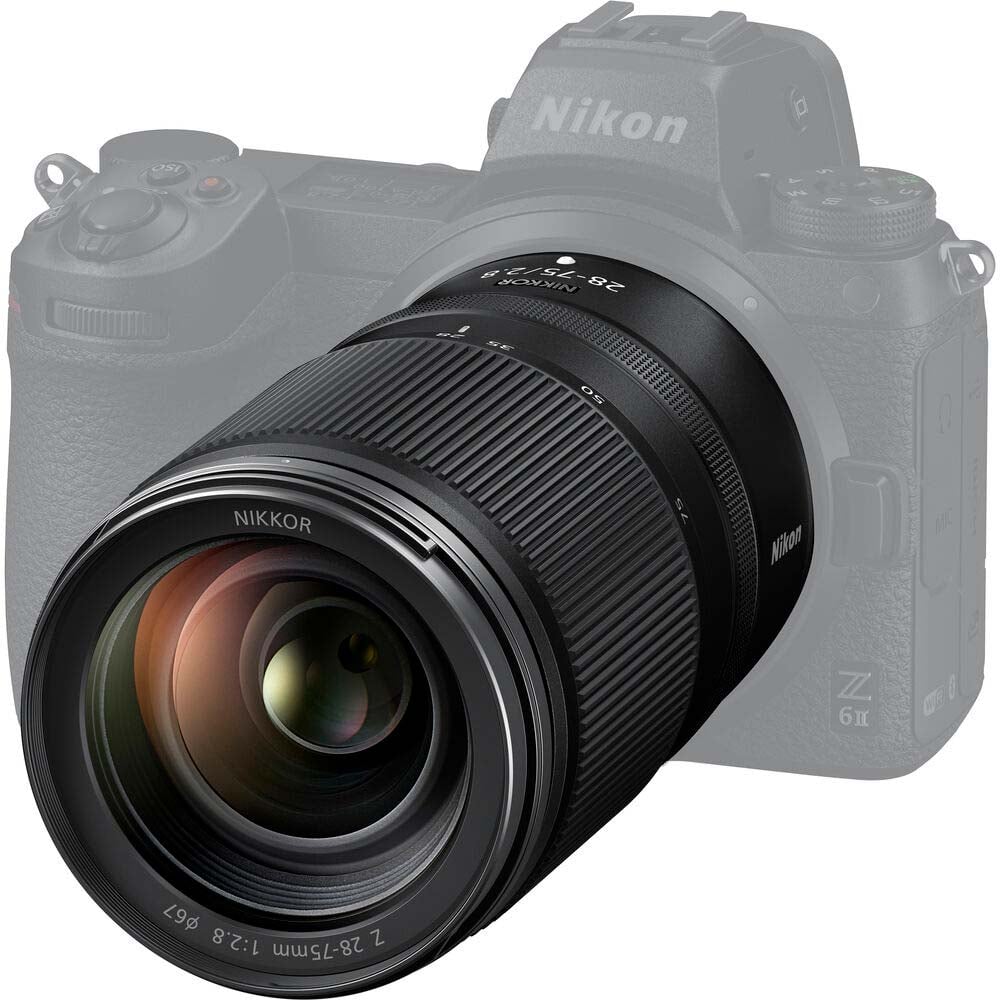 Nikon Z 28-75mm f/2.8 lens. Lightweight, fast-aperture standard zoom for Z-mount full-frame mirrorless cameras, ideal for portraits, travel, and video.