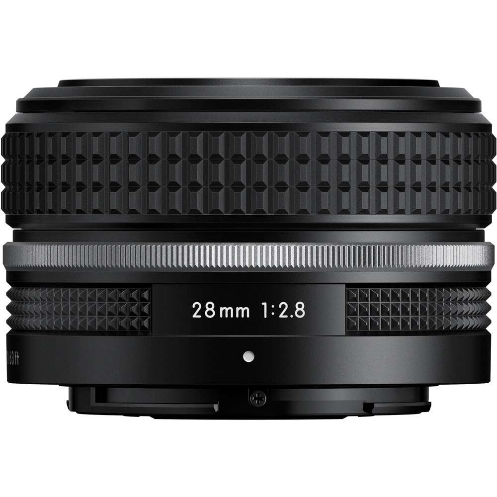 Nikon Z 28mm f/2.8 SE lens. Compact wide-angle prime for Z-mount full-frame cameras with f/2.8 aperture and sharp, high-contrast optics.