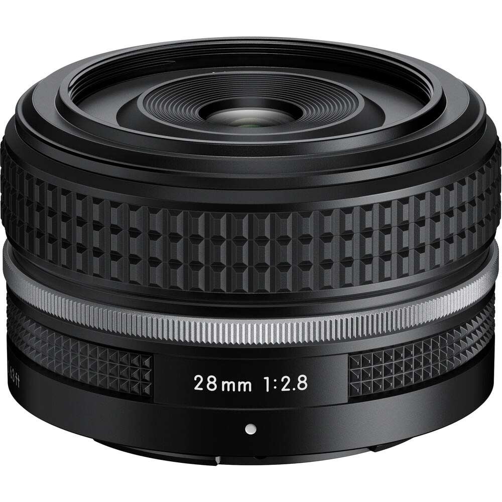 Nikon Z 28mm f/2.8 SE lens. Compact wide-angle prime for Z-mount full-frame cameras with f/2.8 aperture and sharp, high-contrast optics.