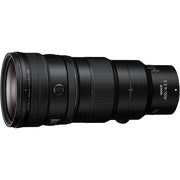 Camera lens with brand logo on a white background