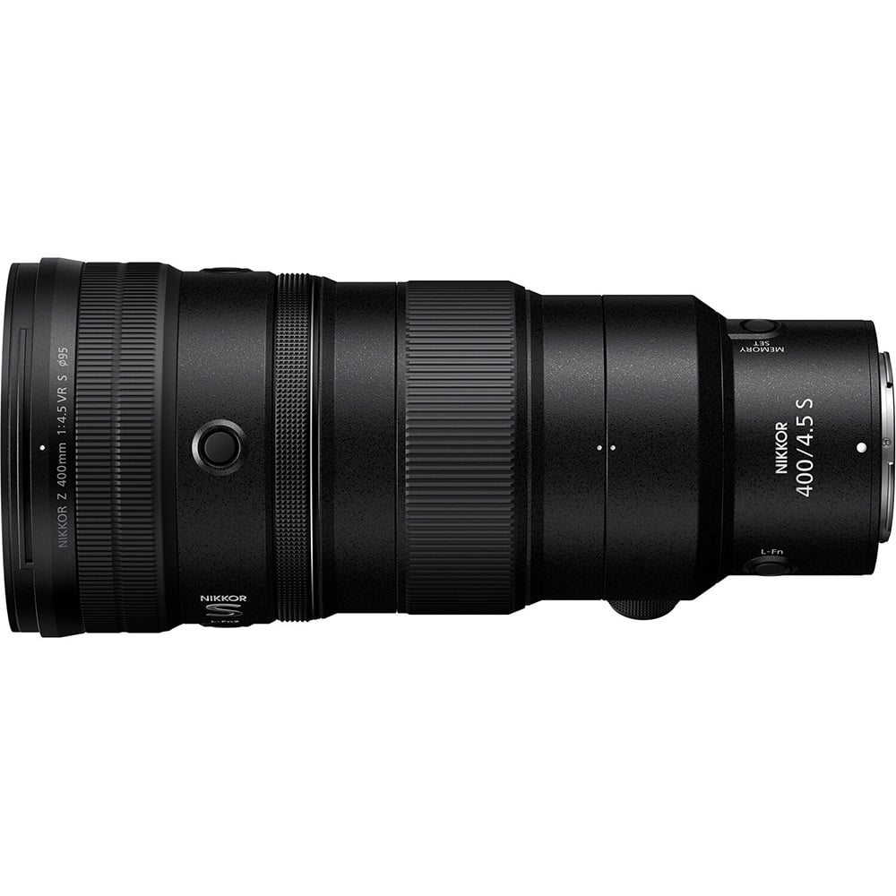 Nikon camera lens on a white background