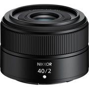Nikon Z 40mm f/2 compact prime lens with bright aperture, smooth bokeh, and versatile performance for everyday photography and video.