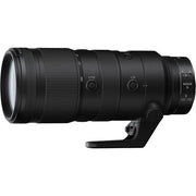 Camera lens with brand logo on a white background