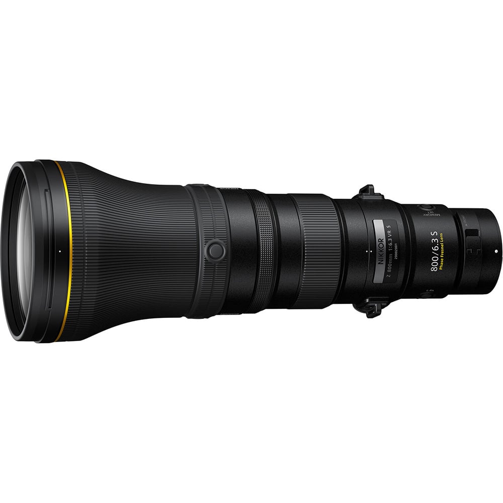 Nikon Z 800mm f/6.3 VR S lens. Ultra-telephoto for Z-mount full-frame cameras with S-Line optics, VR stabilisation, and lightweight design.