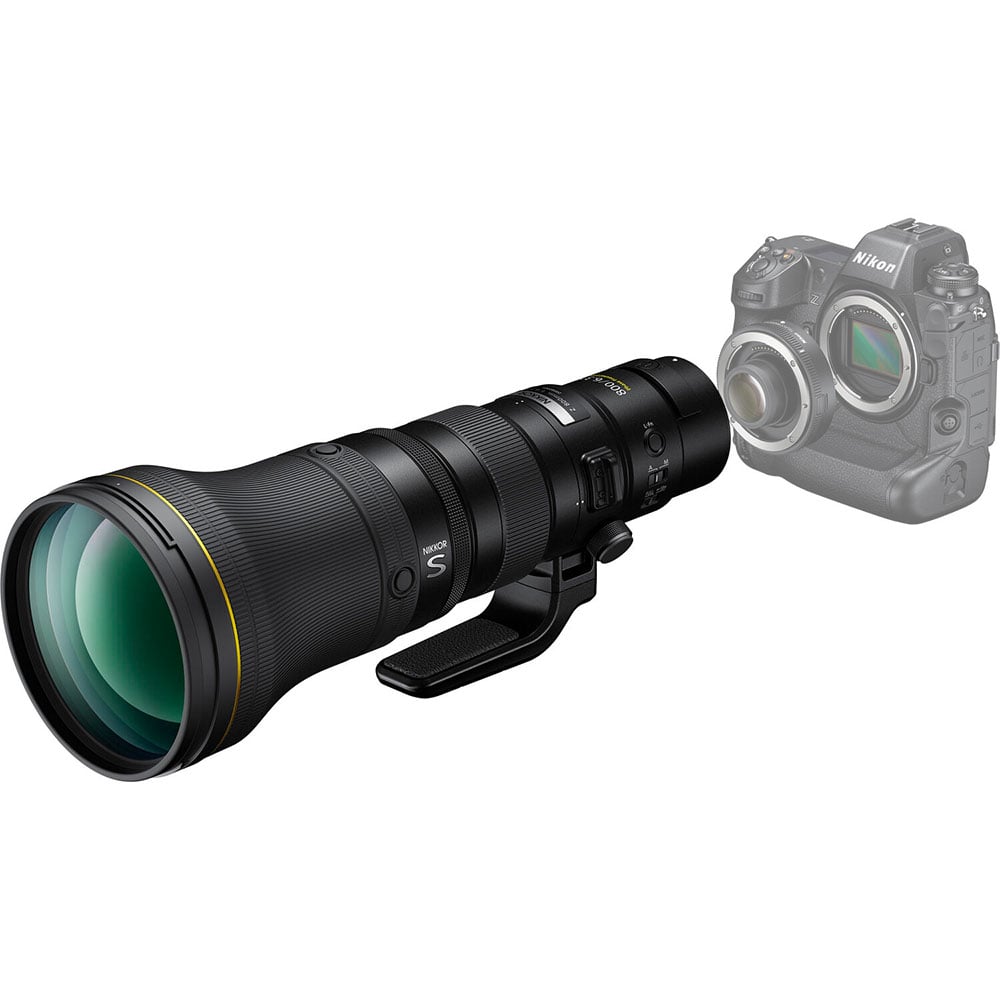 Nikon Z 800mm f/6.3 VR S lens. Ultra-telephoto for Z-mount full-frame cameras with S-Line optics, VR stabilisation, and lightweight design.