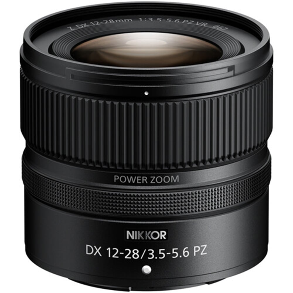 Nikon Z DX 12-28mm f/3.5-5.6 PZ VR lens. Ultra-wide power zoom with image stabilization, ideal for vlogging, travel, and video on DX-format Z-mount cameras.