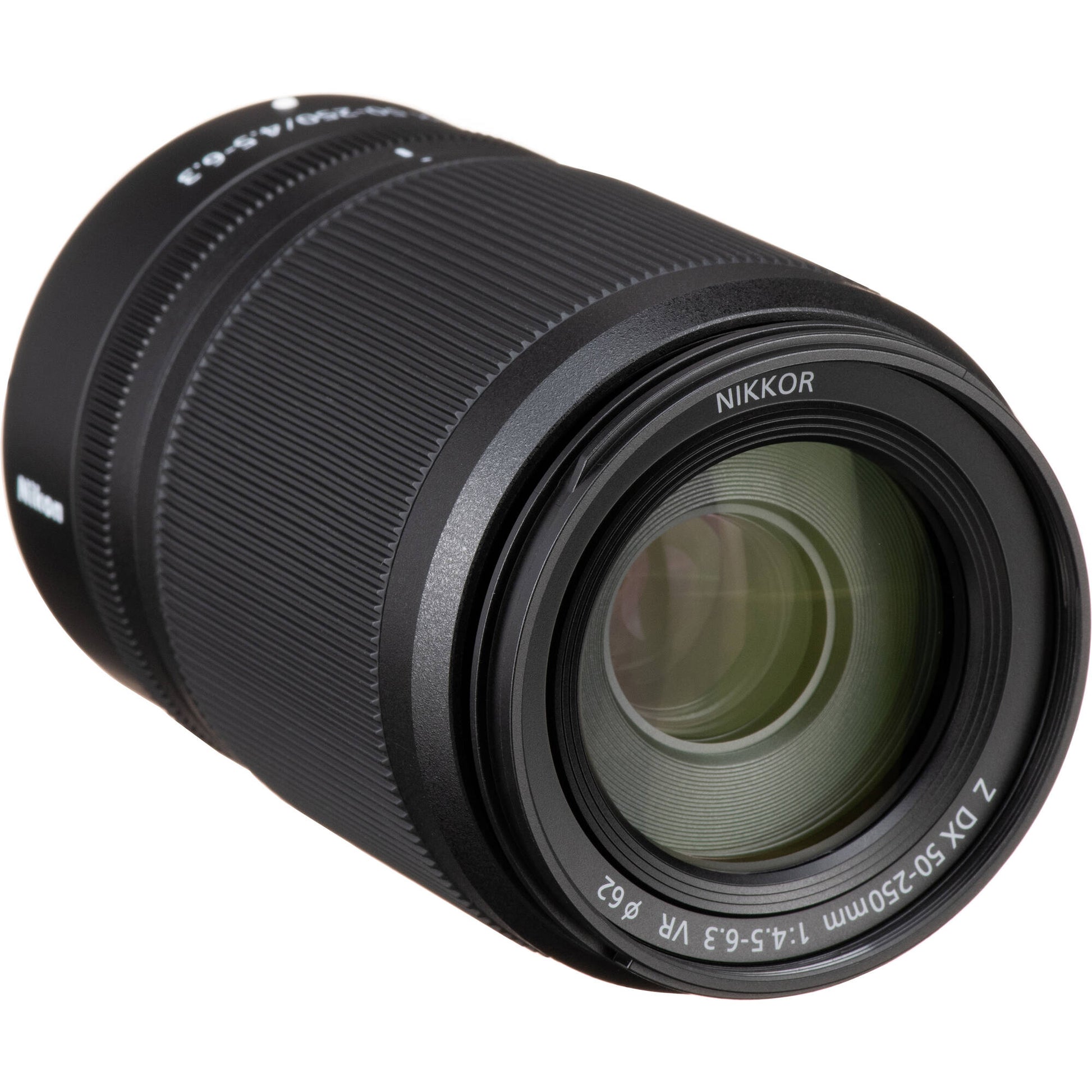 Nikon camera lens on a white background