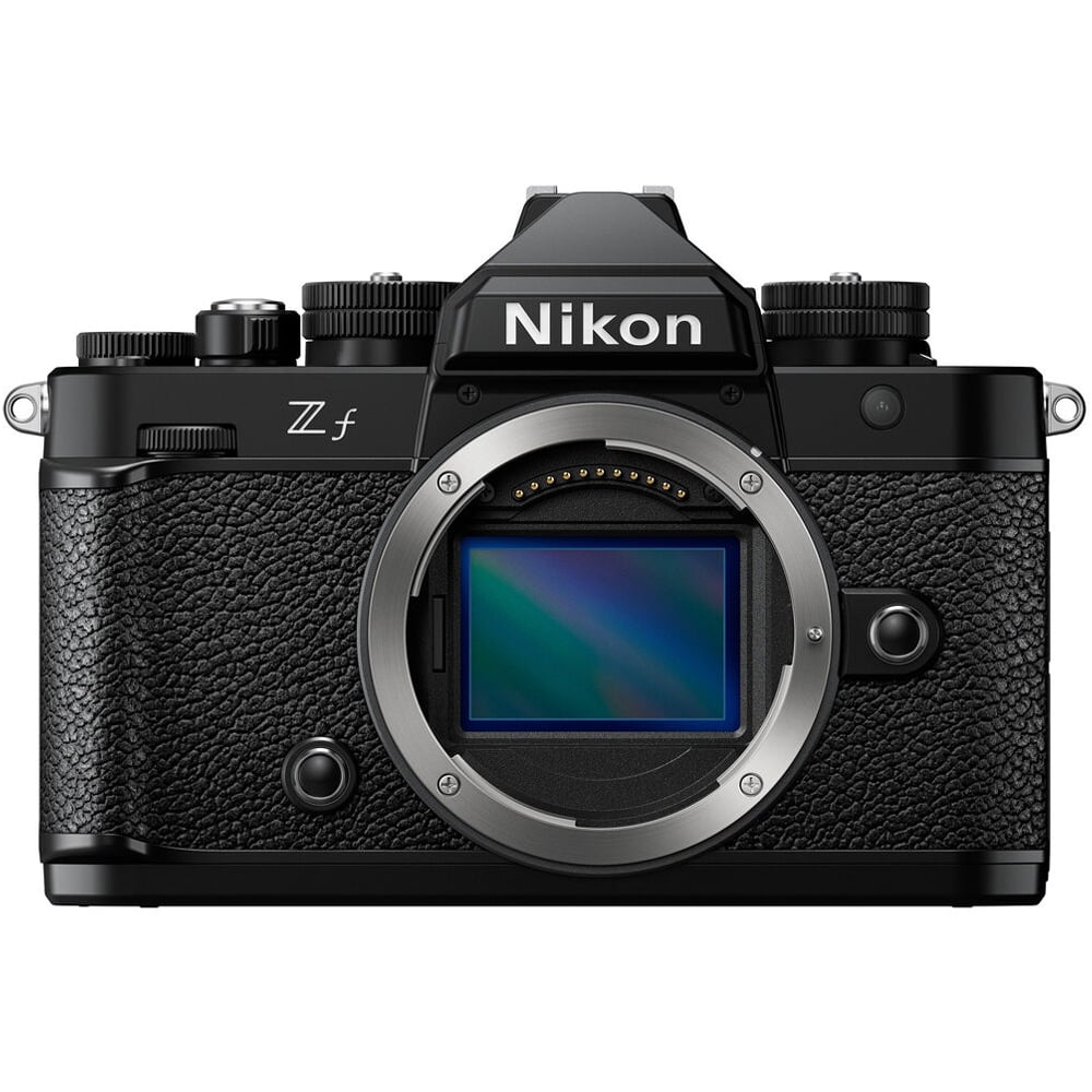 Nikon Z f Mirrorless Camera (Black) – retro-styled full-frame camera with modern Z-mount technology, 24.5MP sensor, and in-body image stabilization for photo and video.
