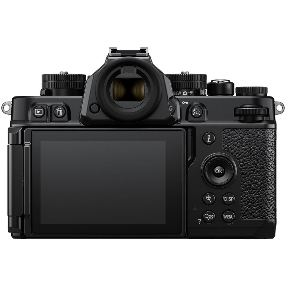 Nikon Z f Mirrorless Camera (Black) – retro-styled full-frame camera with modern Z-mount technology, 24.5MP sensor, and in-body image stabilization for photo and video.