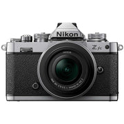 Nikon Z FC mirrorless camera with 20.9MP DX sensor and compact 16-50mm f/3.5-6.3 VR lens, 4K video, and hybrid autofocus.