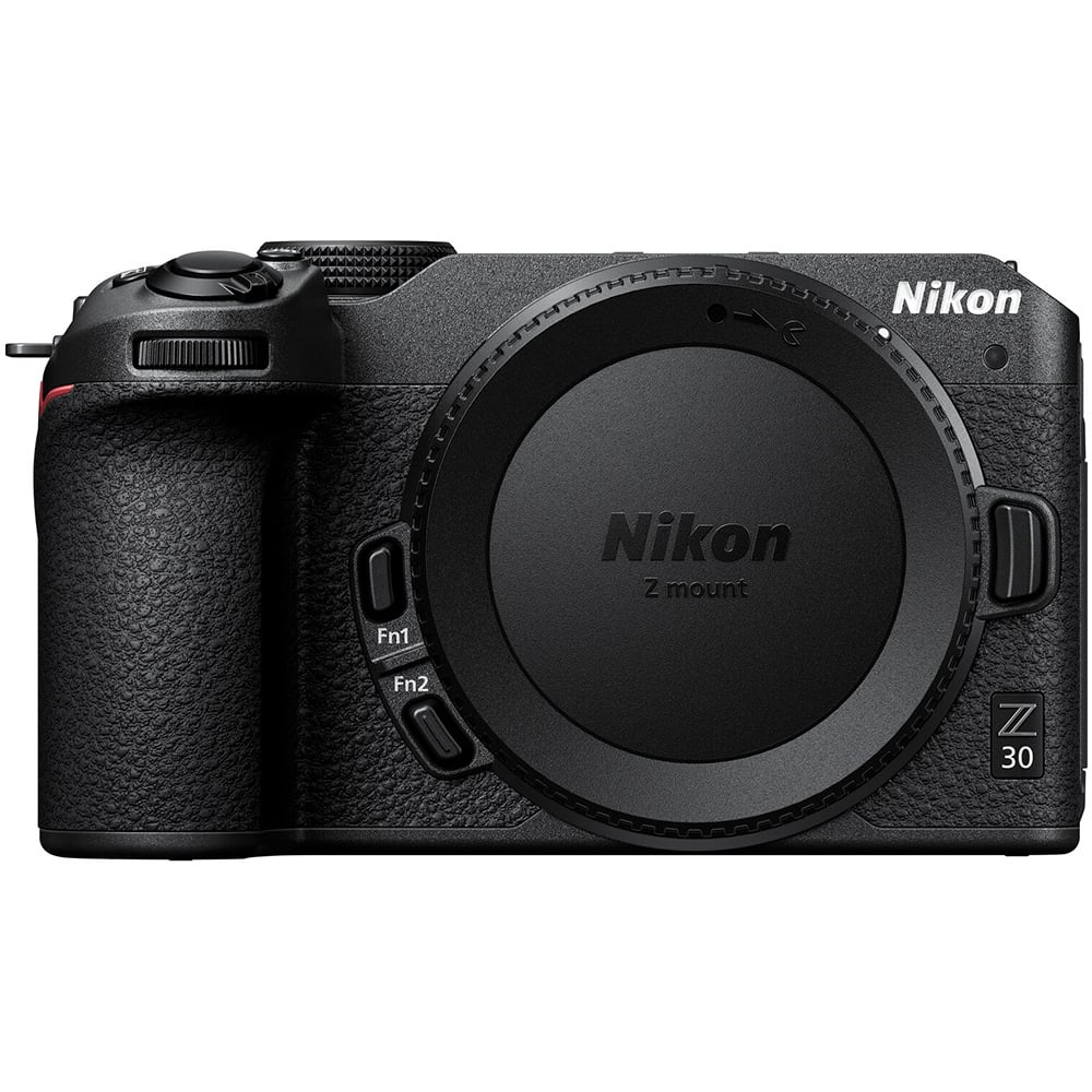 Nikon Z30 mirrorless camera body with 20.9MP DX-format sensor, 4K video, vari-angle touchscreen, and compact design for content creators.