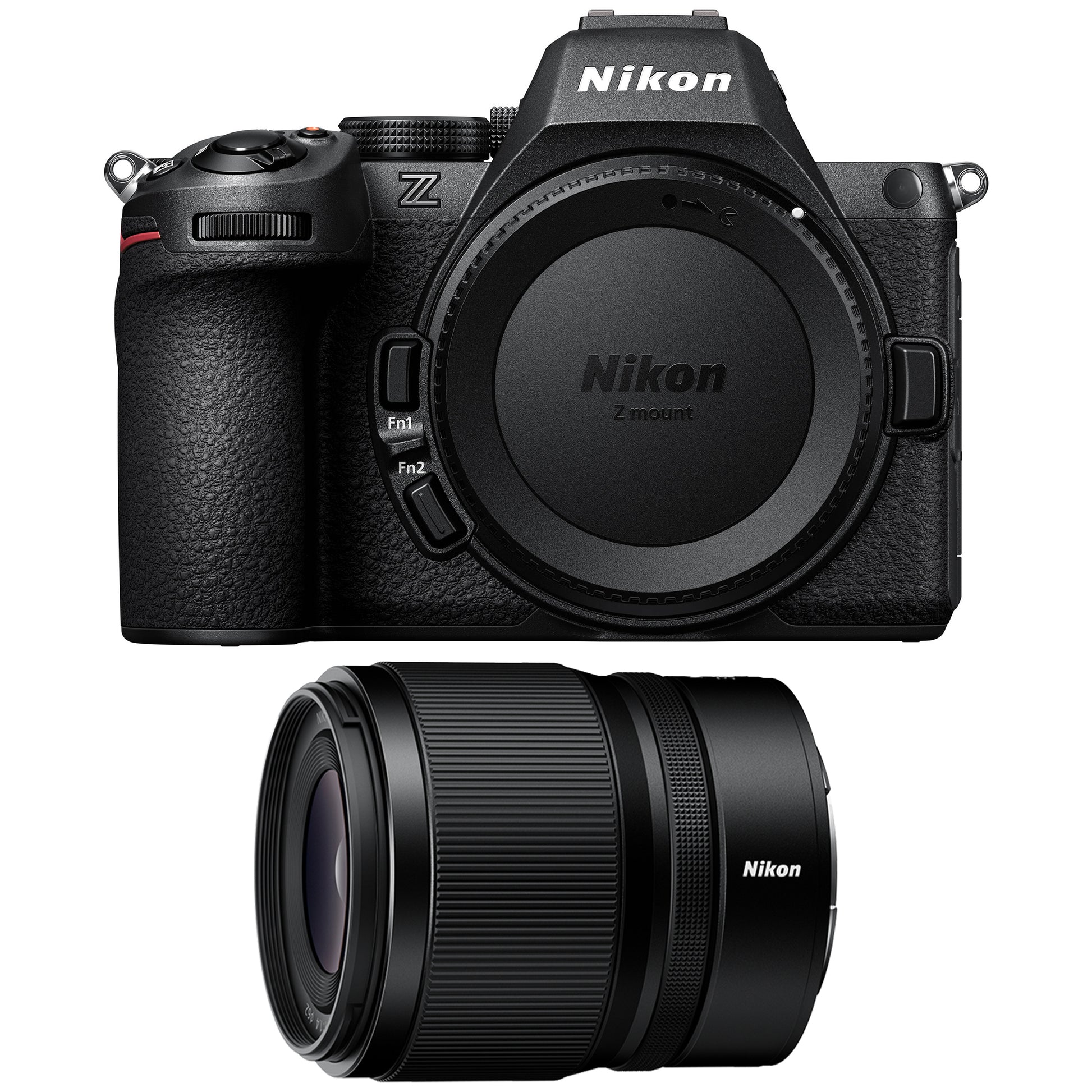 Nikon Z5 II full-frame mirrorless camera paired with fast 35mm f/1.4 prime lens, featuring 24.5MP BSI sensor, EXPEED 7 processor, and 4K UHD video.